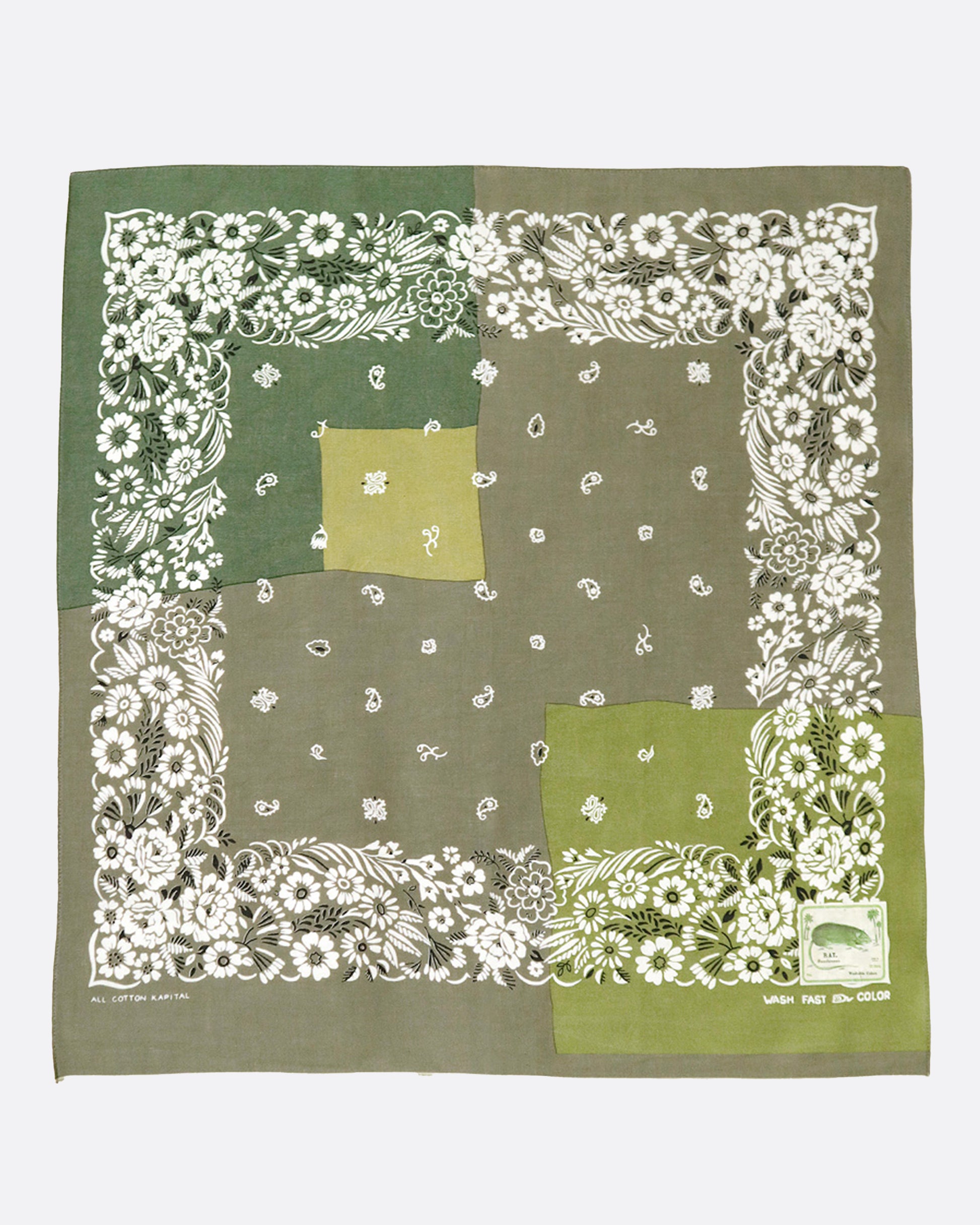 A bandana that gracefully marries a handful of Kapital's favorite bandana motifs.