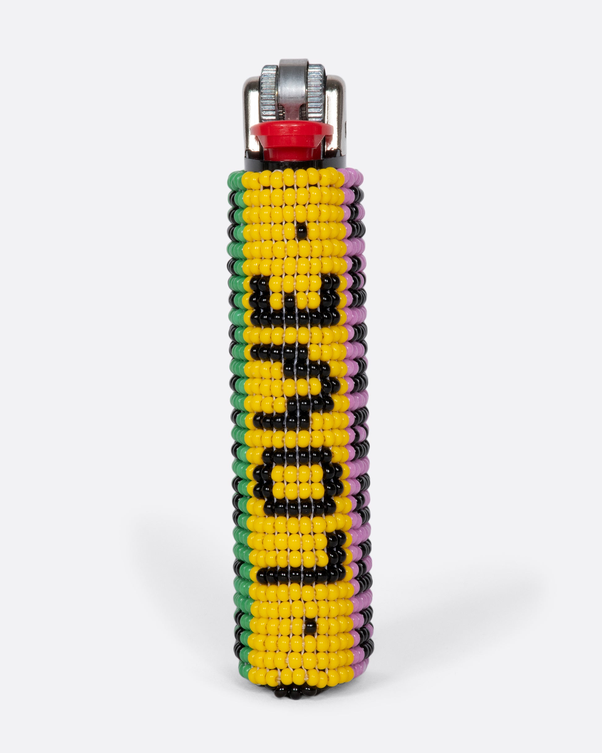 This beaded lighter cover says, "Love Adorned, Love Eternal," 