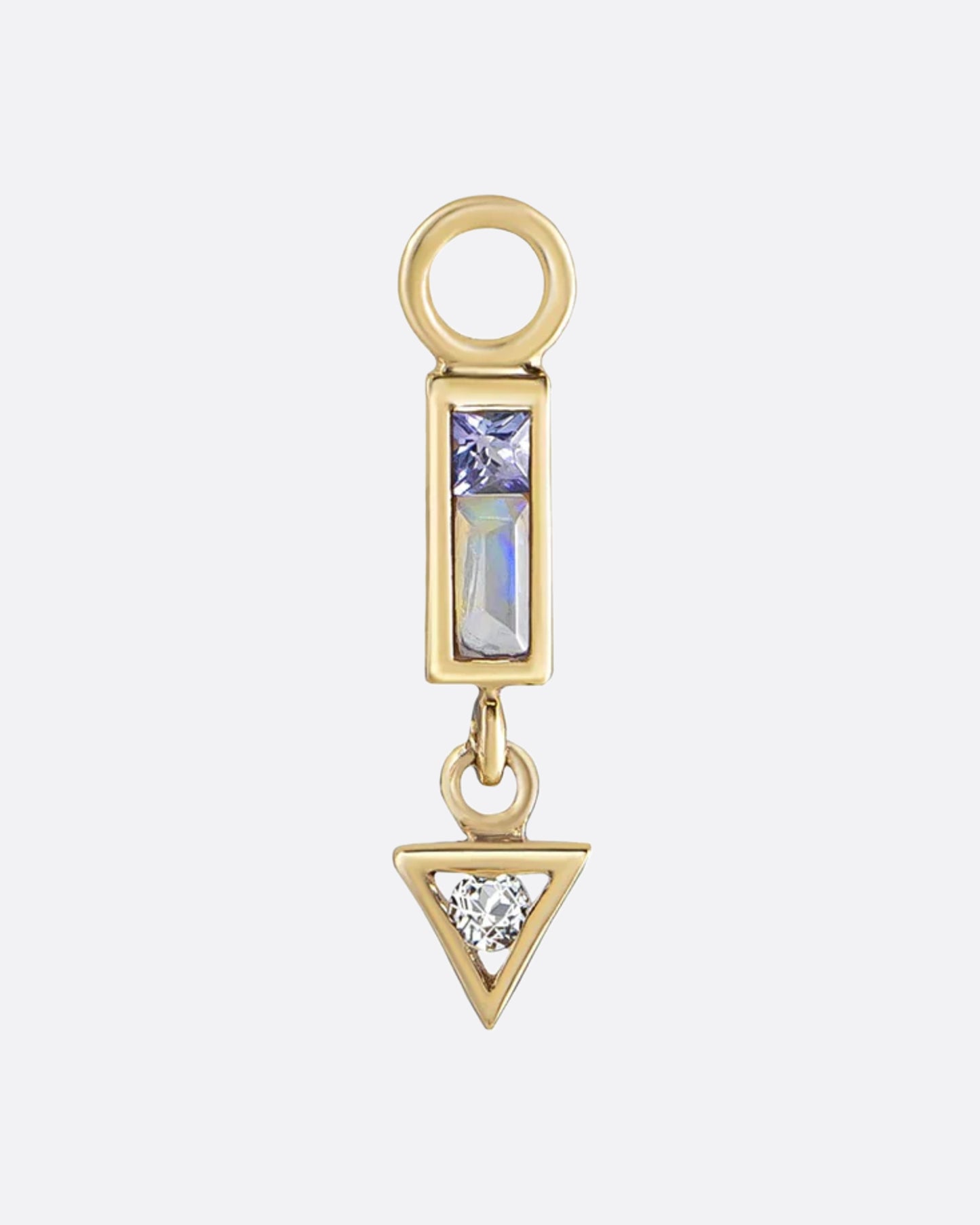 This charm is made up of a mosaic of tanzanite, opal and aquamarine; perfect for adding just a touch of color.