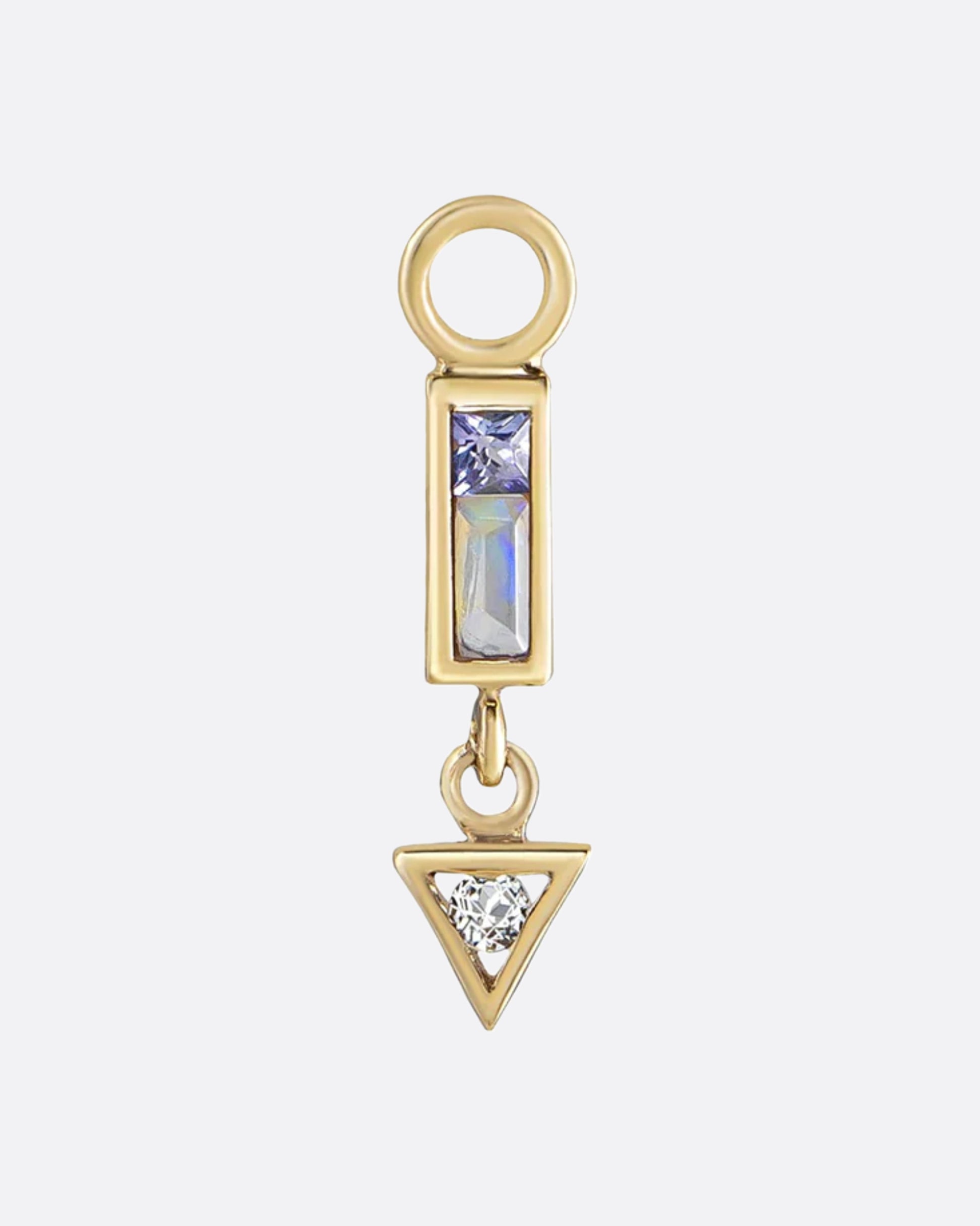 This charm is made up of a mosaic of tanzanite, opal and aquamarine; perfect for adding just a touch of color.