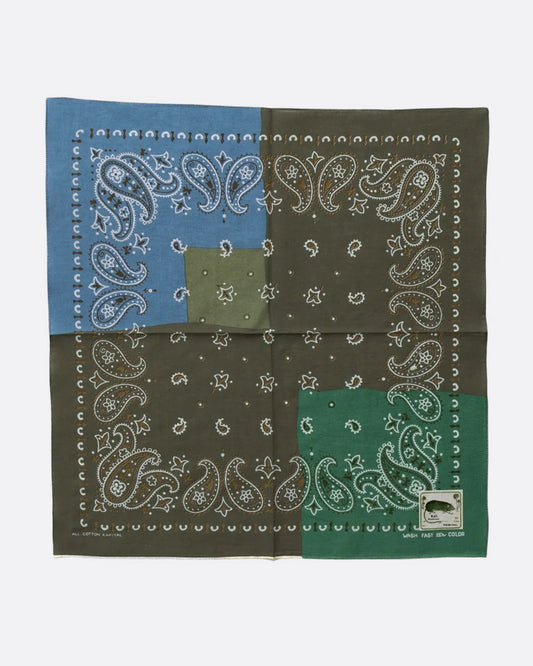 Kapital Khaki Paisley Patchwork Bandana