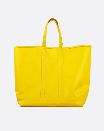 Artists in Orbit large Rigger tote in yellow, a tall canvas bag with long handles
