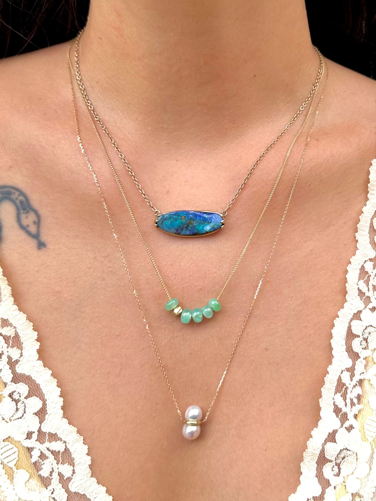 Australian Opal Claw Pendant Necklace