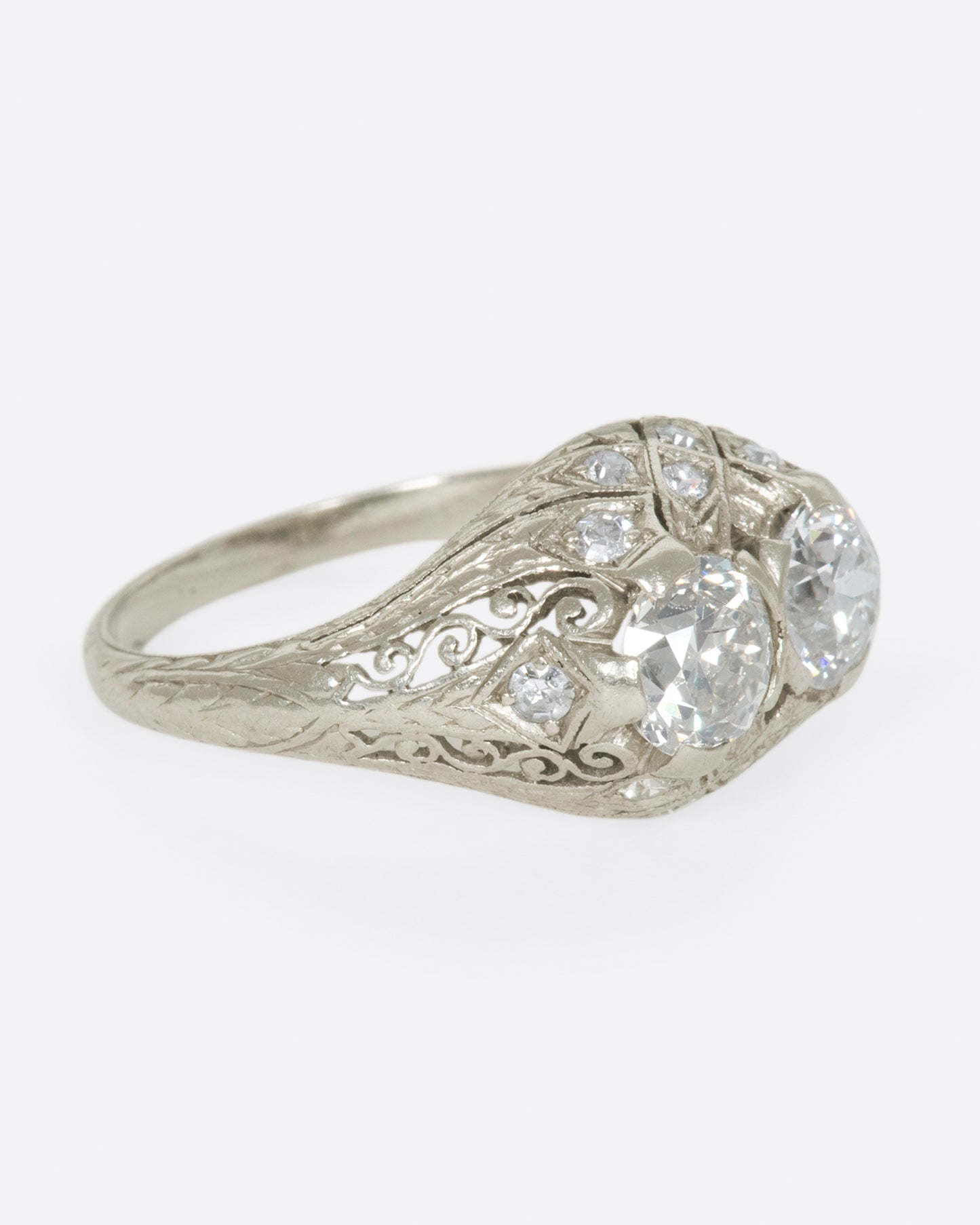 An intricate, sparkling ring to represent "you and me"