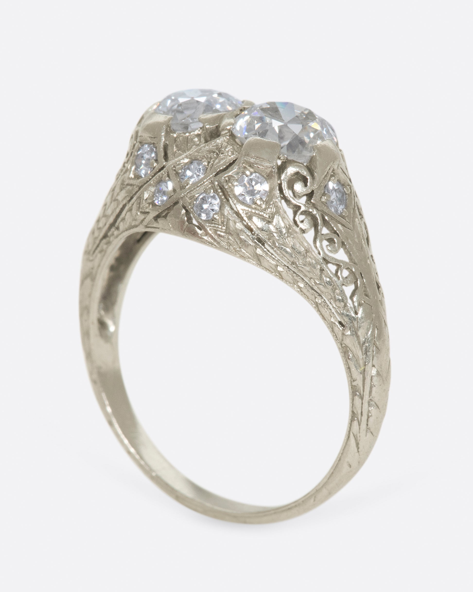 An intricate, sparkling ring to represent "you and me"