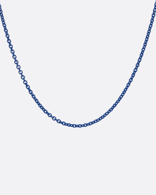Marine Blue Acrylic Coated Chain Necklace