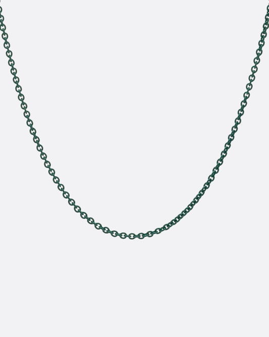 Moss Green Acrylic Coated Chain Necklace