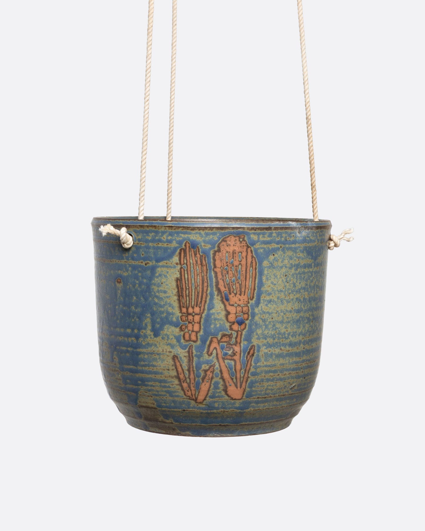 Blue Glazed Hanging Planter