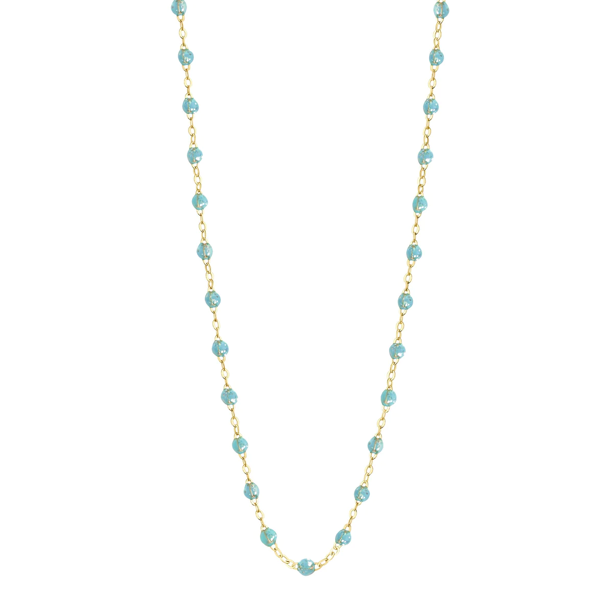 Yellow Gold Resin Beaded Necklace - 16 inches