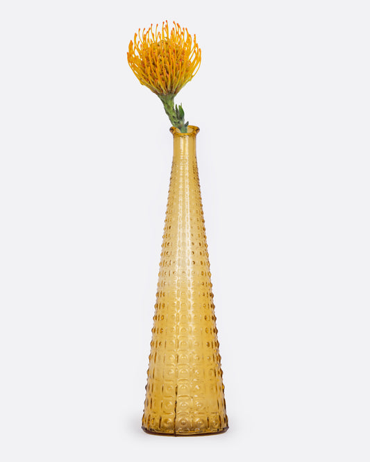 Aztec Hobnail Amber Vase