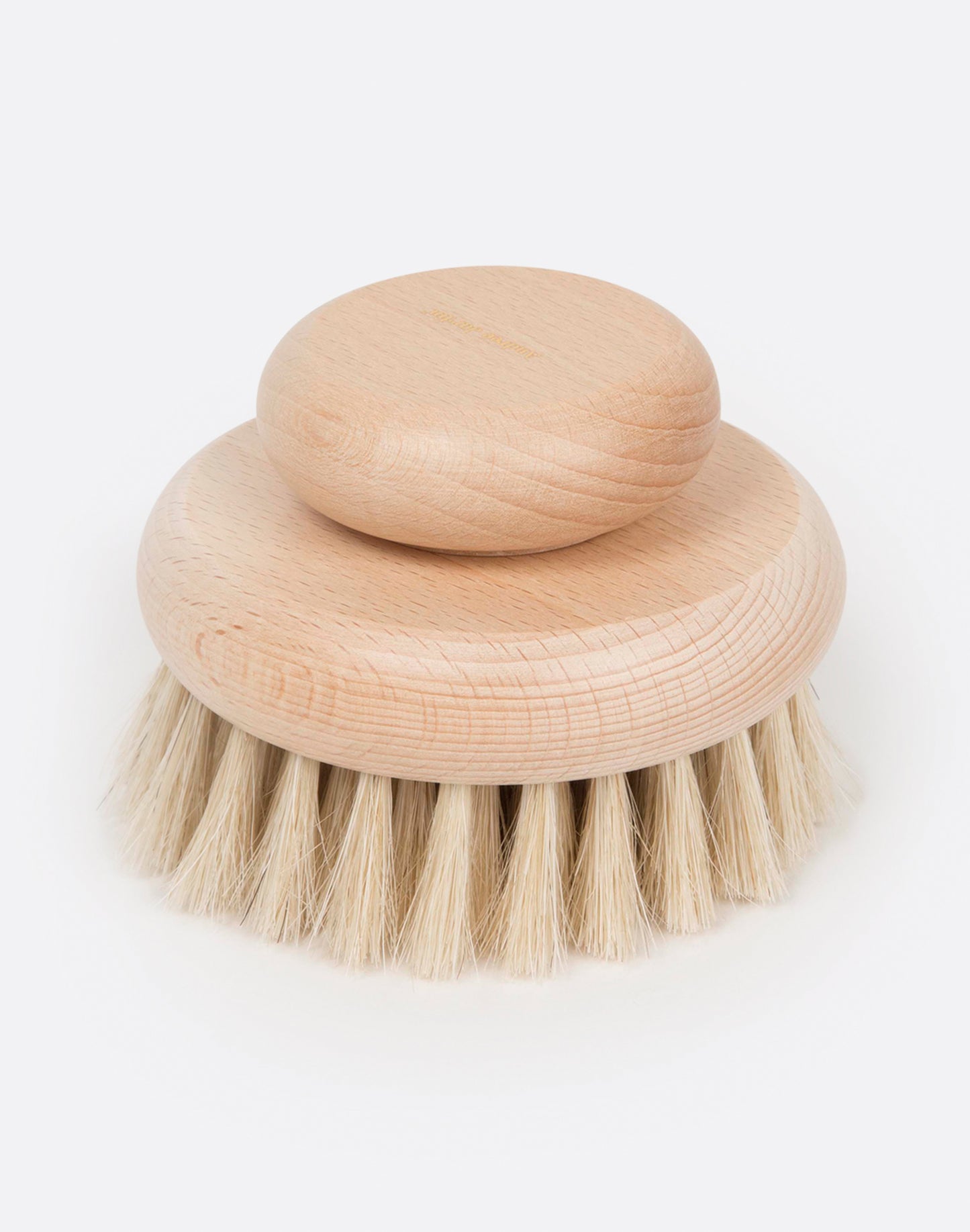 Round beechwood dry brush, shown from above.