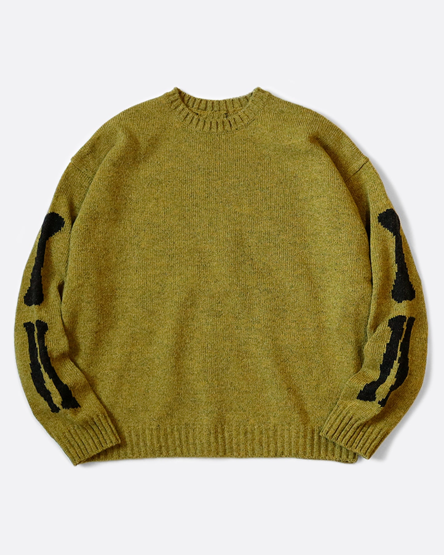 A 5g knit crewneck sweater with Kapital's signature skeletal design.