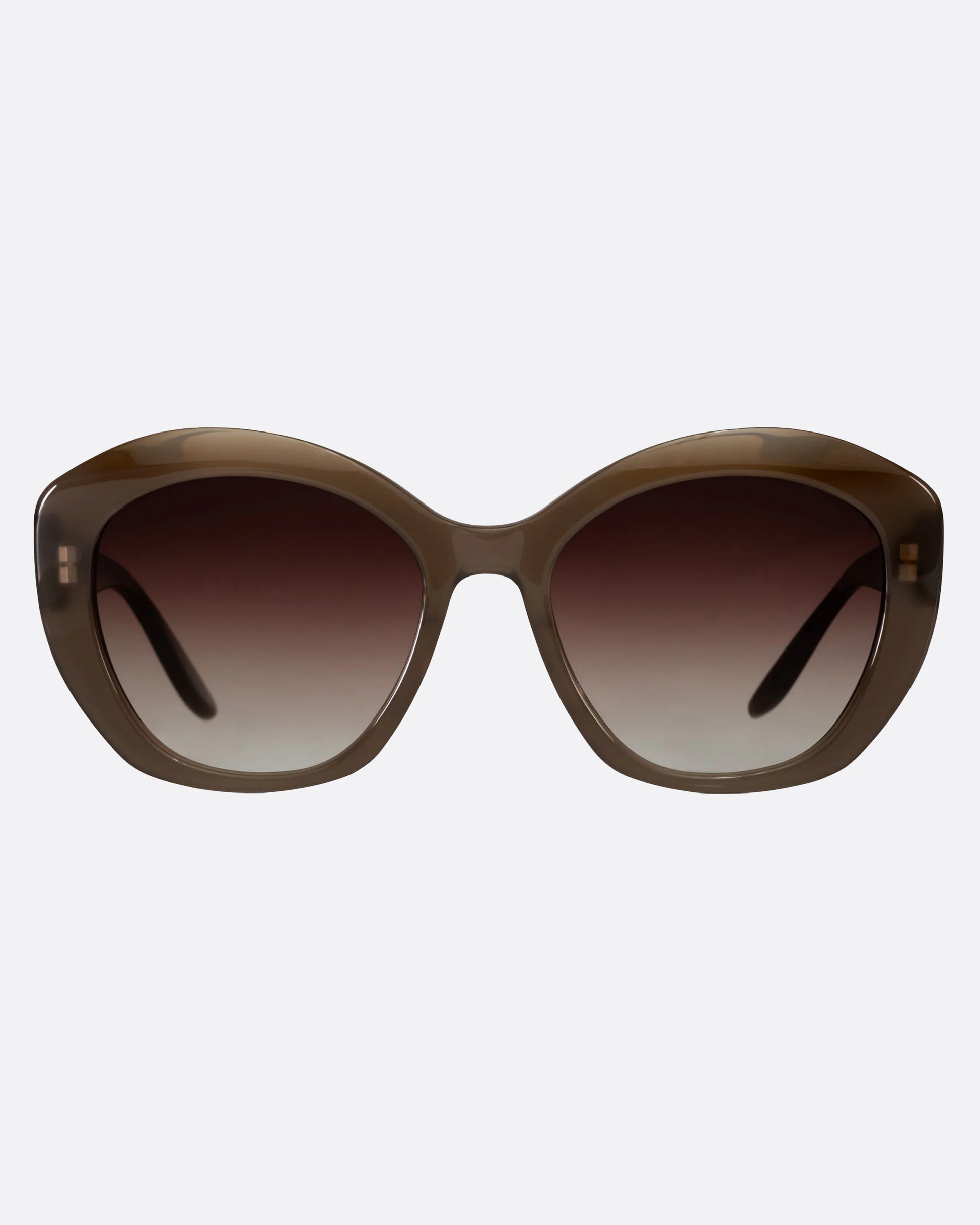 A retro update of mod sunglasses constructed in Japanese acetate.