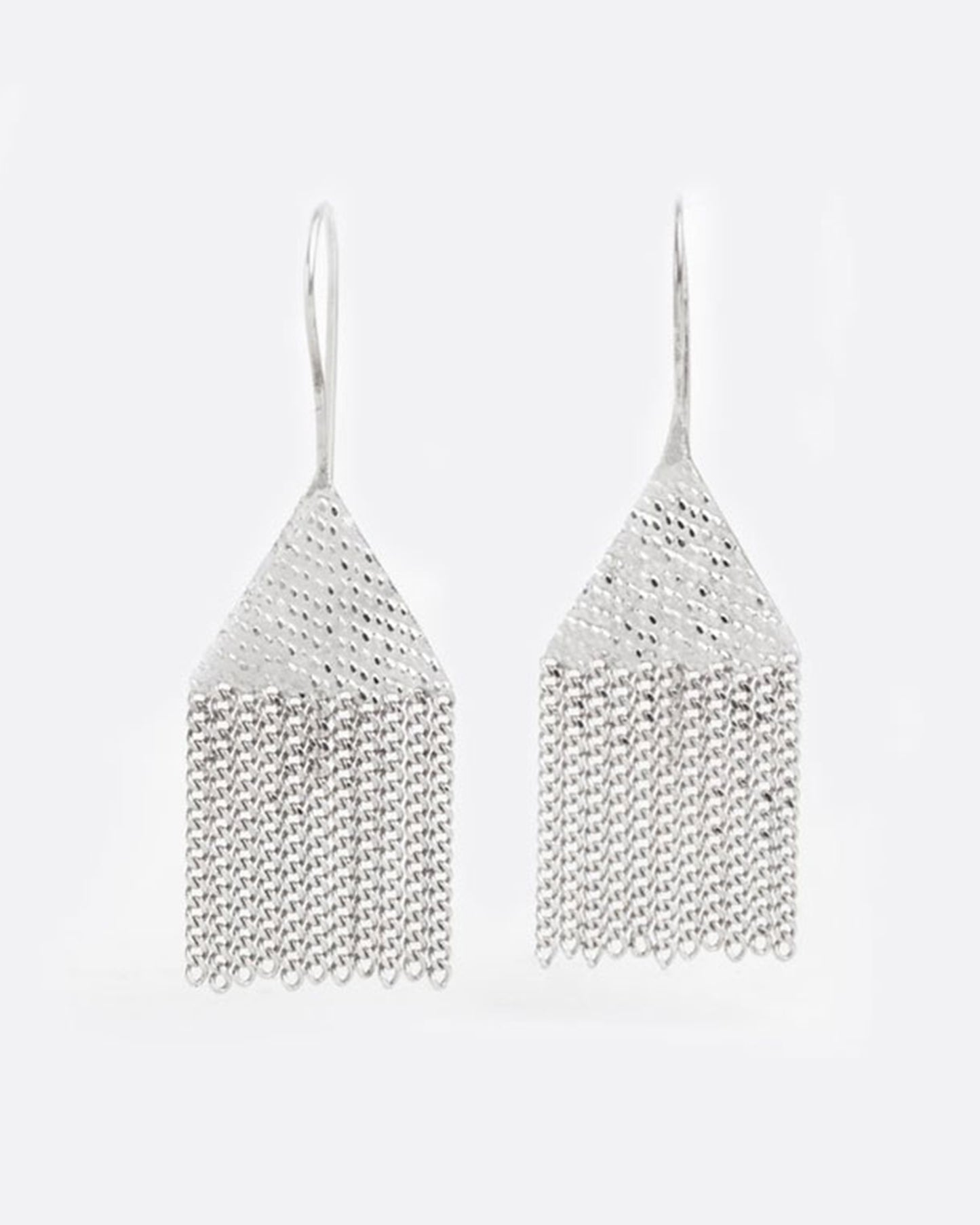 Silver Triangle Dangle Earrings