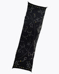 Kapital constellation scarf in black, shown laying flat.