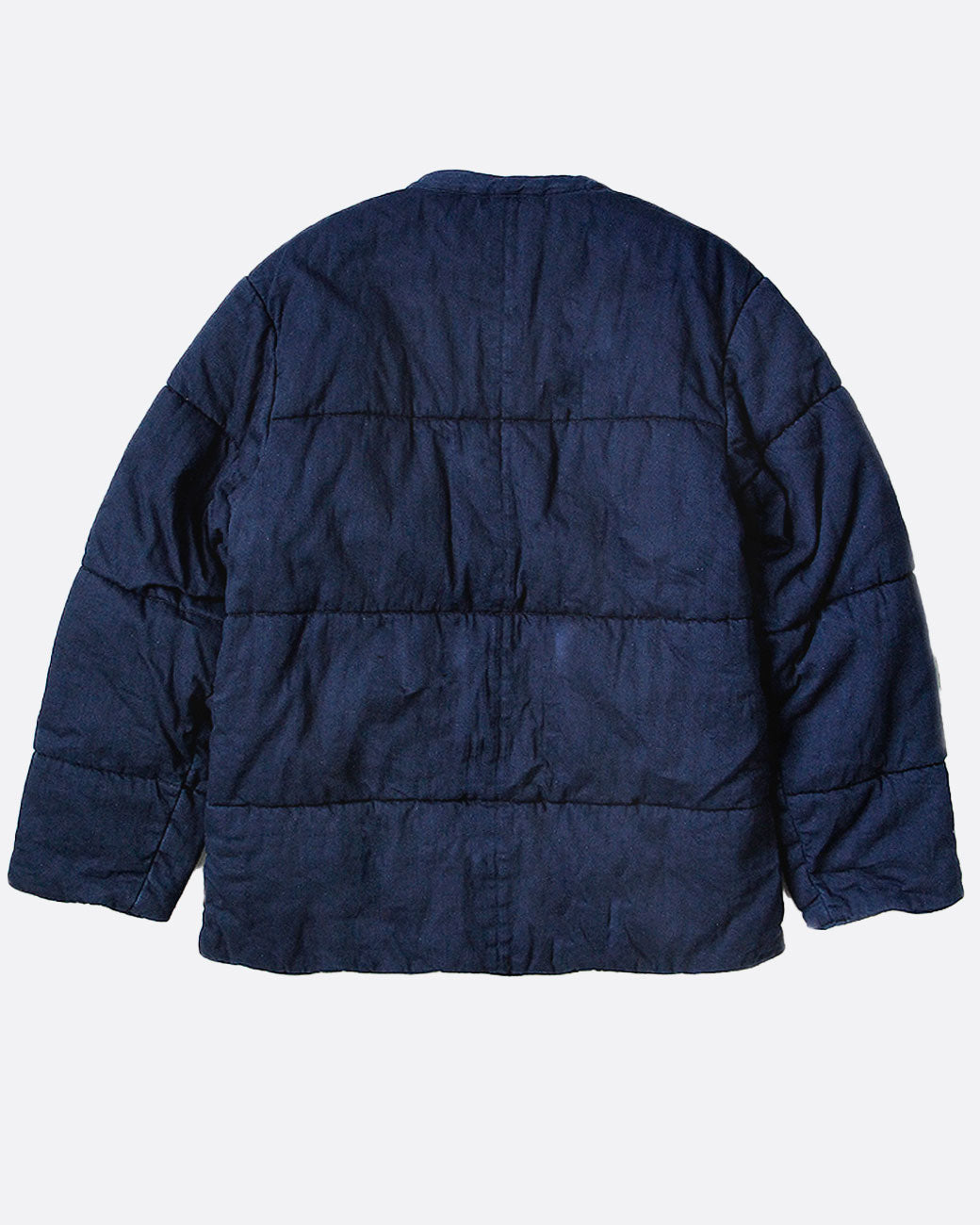 The back of Kapital quilted denim jacket.