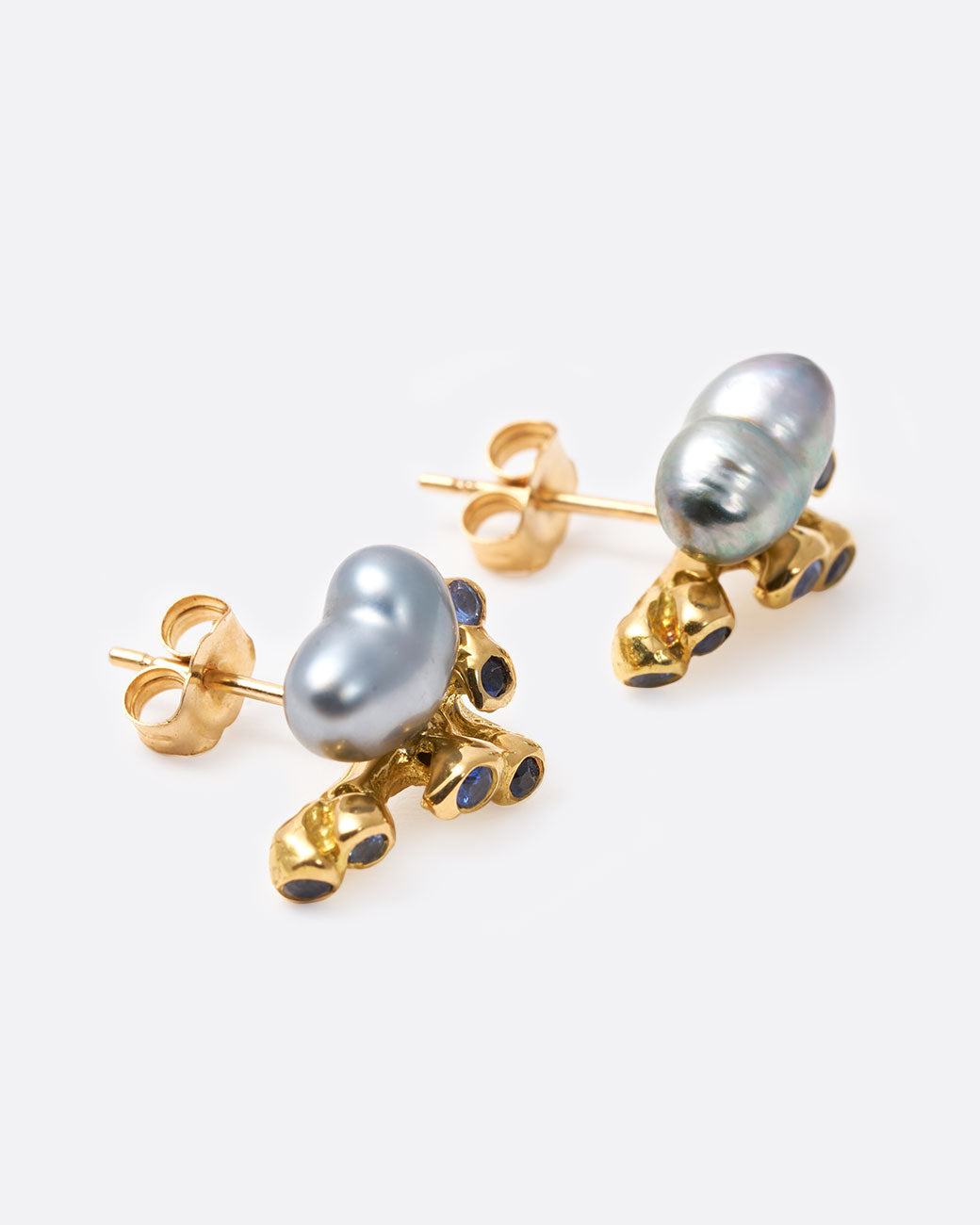 Two Heart Pearl Earrings