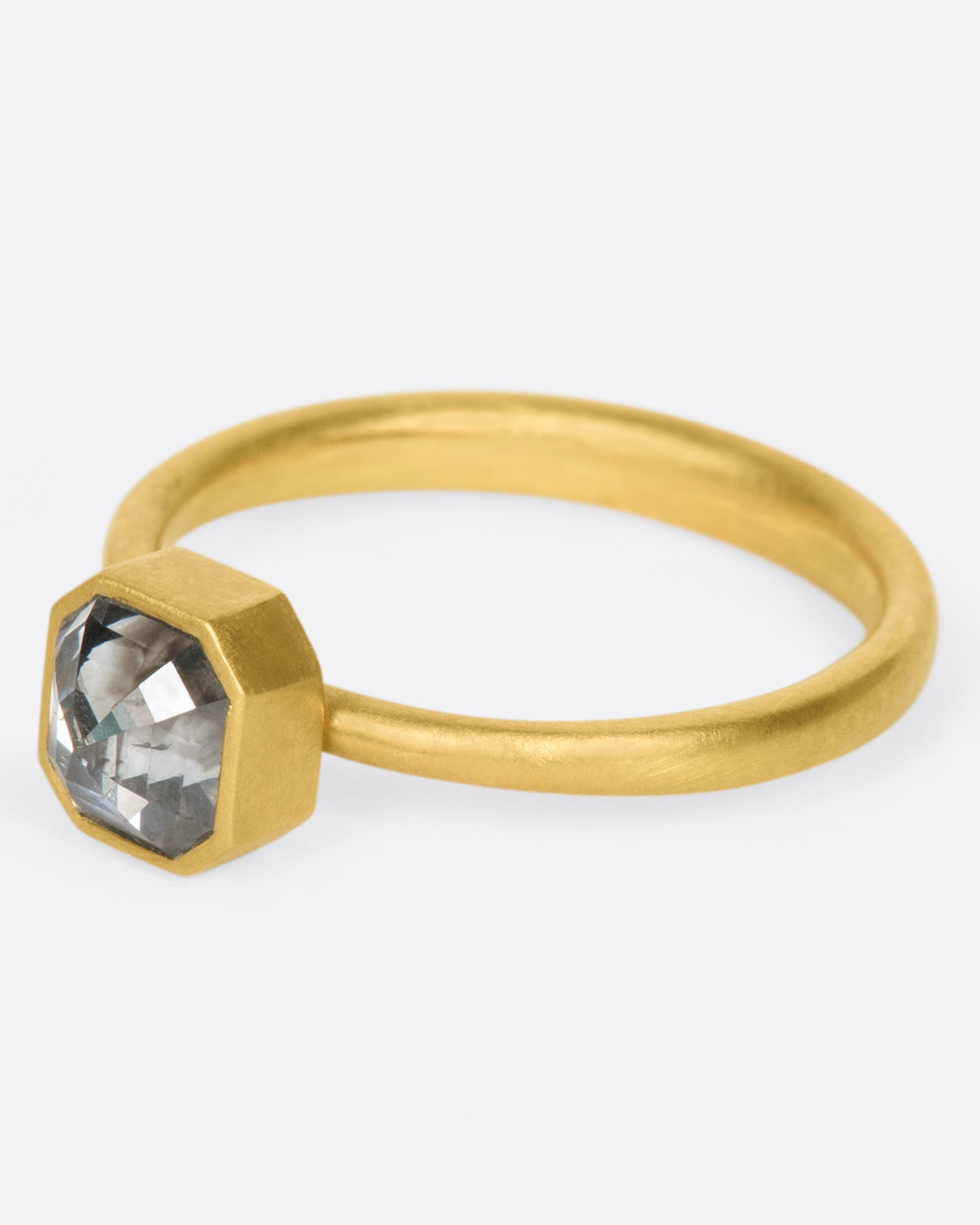 A smokey octagonal diamond ring by Lola Brooks.