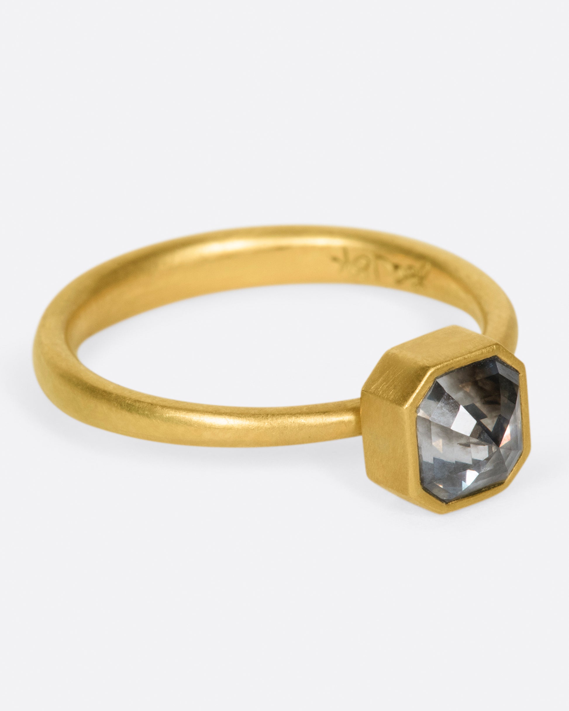 A smokey octagonal diamond ring by Lola Brooks.