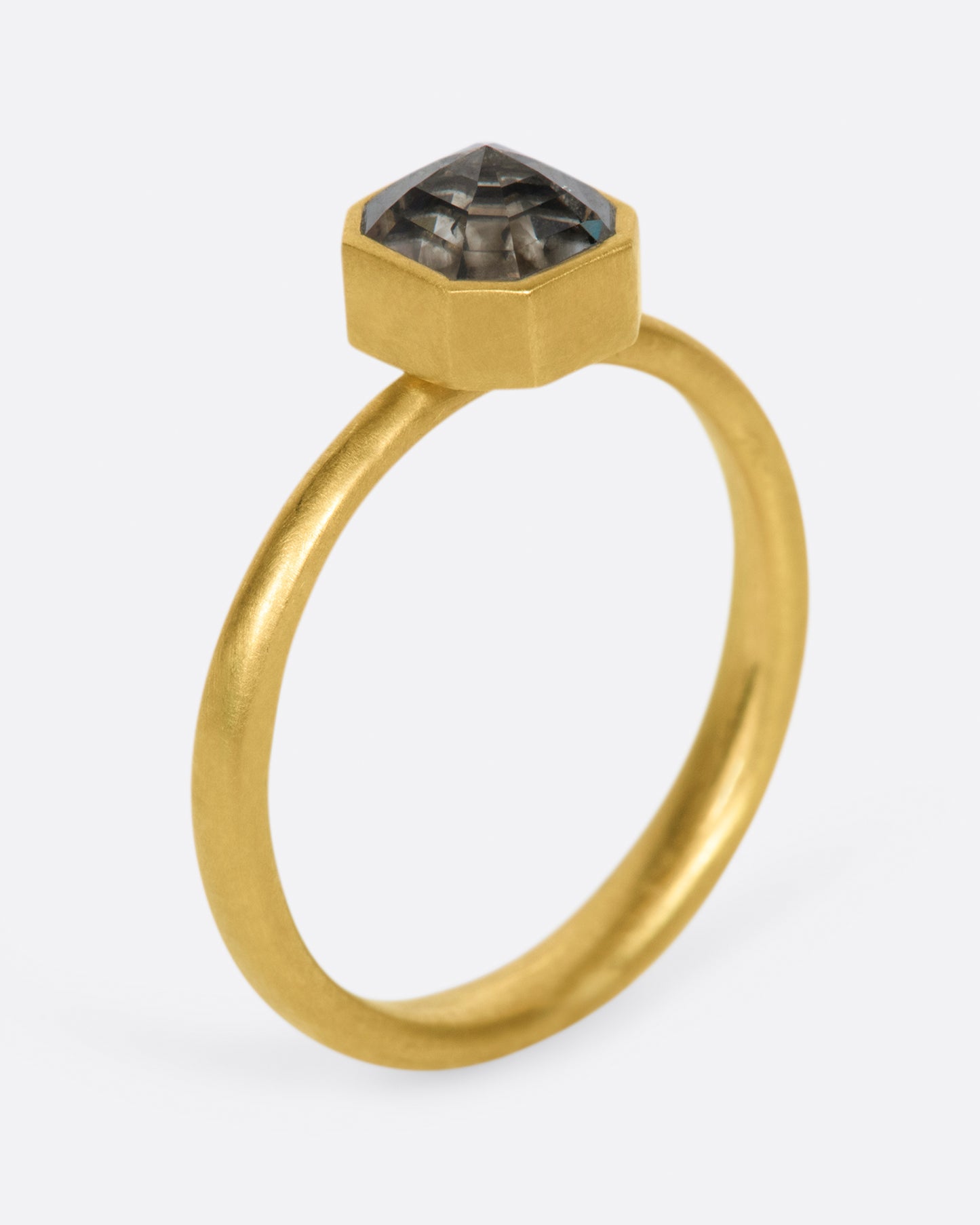 A smokey octagonal diamond ring by Lola Brooks.